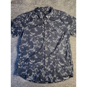 Billabong Shirt Men's 2XL Navy Short Sleeve Custom Slim Fit Collared Button Down